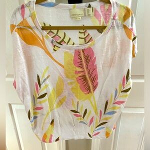 Cynthia Rowley/Top/Pastel Leaf Print/ Women’s Size XL